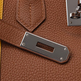 HERMES エルメス バーキン 35 オフィサー ゴールド シルバー金具 C刻印(2018年頃) ユニセックス トゴ ハンドバッグ ABランク 中古 銀蔵