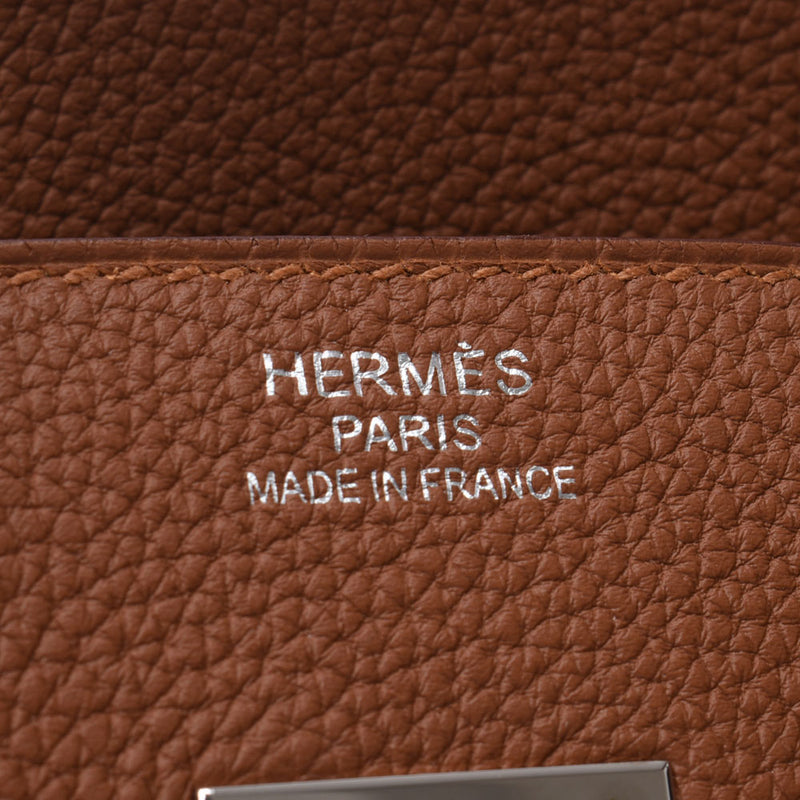 HERMES エルメス バーキン 35 オフィサー ゴールド シルバー金具 C刻印(2018年頃) ユニセックス トゴ ハンドバッグ ABランク 中古 銀蔵