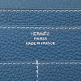 Hermes Hermes Dogon GM Blu Jean Silver Bracket □ P Engraved (around 2012) Unisex Togo Long Wallet AB Rank Used Silgrin