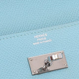 Hermes Hermes Kelly Wallet Blue Atur Silver Bracket T Engraved (around 2015) Unisex Vauepson Long Wallet B Rank Used Silgrin