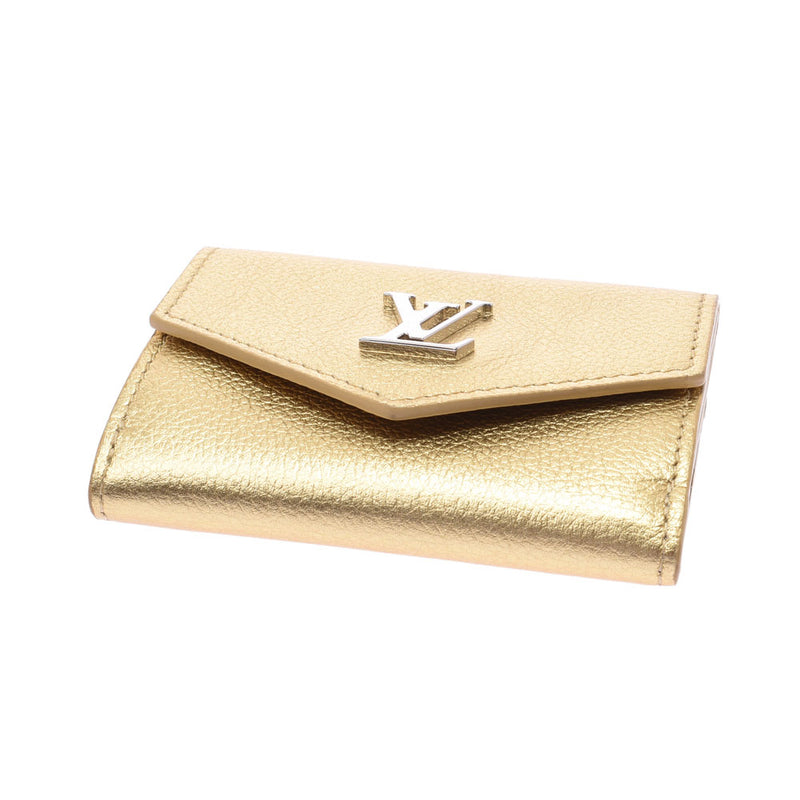 Louis Vuitton Louis Vuitton Portfoille Lock Mini Gold M69059 Unisex Leather Three Origami Purse A-Rank Used Sinkjo
