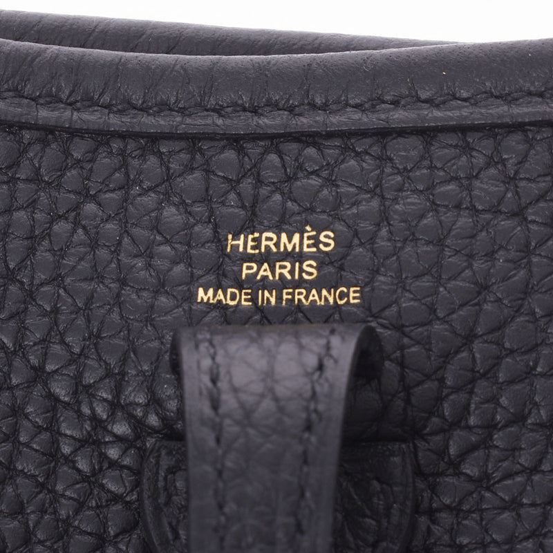 Hermes Hermes Evelin TPM Black Gold Bracket Z Engraved (around 2021) Ladies Trio Clemance Shoulder Bag Unused Silgrin