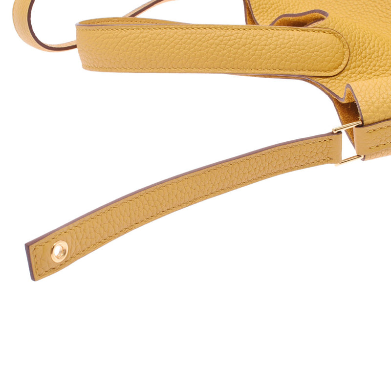 Hermes Hermes Picon Lock MM Jeane Aim Bull Gold Bracket C刻（2018年左右）女式三重纤维手提包未使用的Silgrin