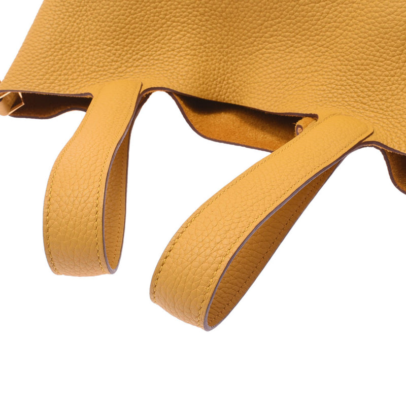 Hermes Hermes Picon Lock MM Jeane Aim Bull Gold Bracket C刻（2018年左右）女式三重纤维手提包未使用的Silgrin