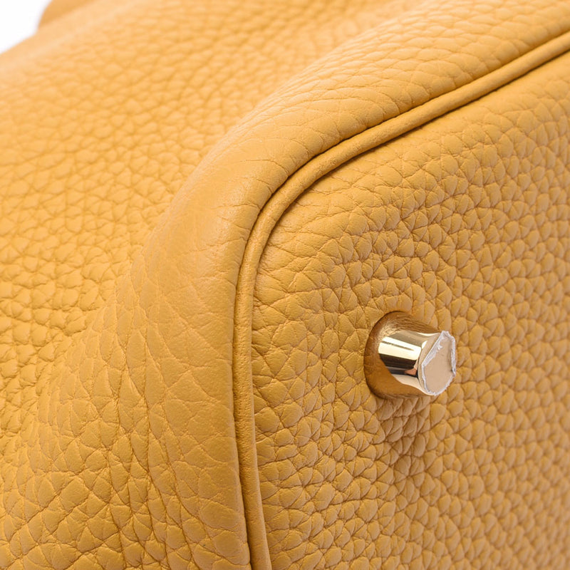 Hermes Hermes Picon Lock MM Jeane Aim Bull Gold Bracket C刻（2018年左右）女式三重纤维手提包未使用的Silgrin