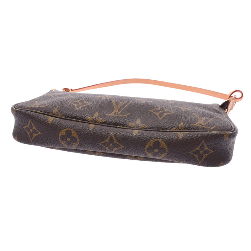 LOUIS VUITTON Monogram Pochette附件棕色M51980女士Monogram帆布附件袋A级二手Ginzo