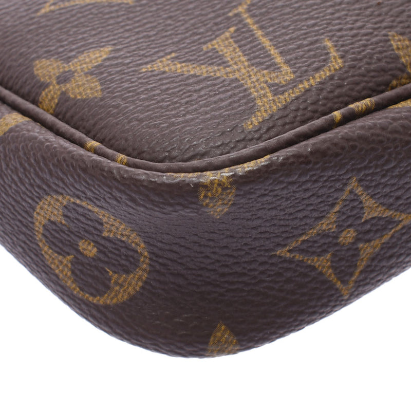 LOUIS VUITTON Monogram Pochette附件棕色M51980女士Monogram帆布附件袋A级二手Ginzo