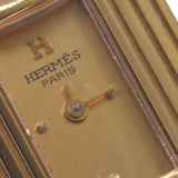 HERMES エルメス ケリーウォッチ レディース GP/革 腕時計 クオーツ シャンパン文字盤 ABランク 中古 銀蔵