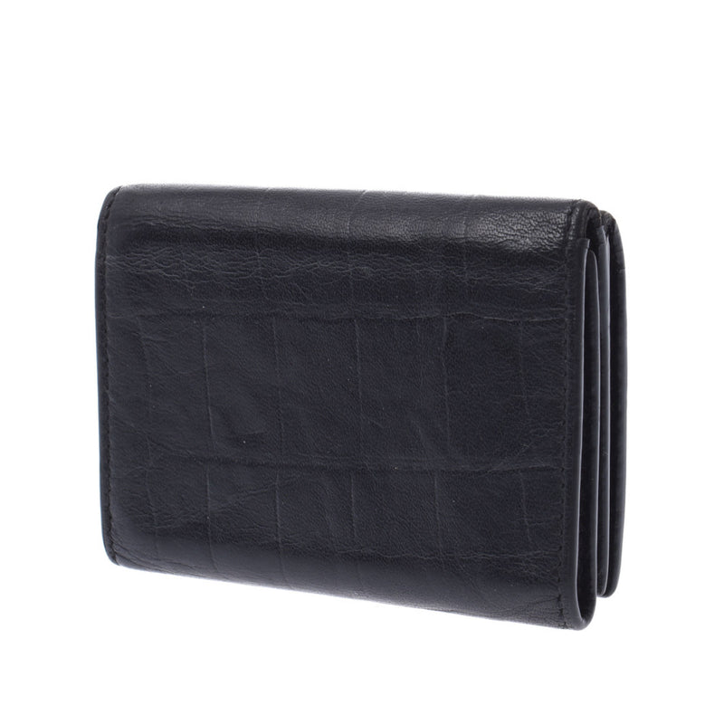 Saint Laurent Sun Laurent Compact Wallet Black 459996 Unisex Curf Three Folded Wallet B Rank Used Sinkjo