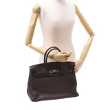HERMES エルメス バーキン 35 カフェ シルバー金具 □M刻印(2009年頃) ユニセックス トリヨンクレマンス ハンドバッグ 新同 中古 銀蔵