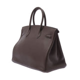 HERMES エルメス バーキン 35 カフェ シルバー金具 □M刻印(2009年頃) ユニセックス トリヨンクレマンス ハンドバッグ 新同 中古 銀蔵