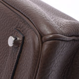 HERMES エルメス バーキン 35 カフェ シルバー金具 □M刻印(2009年頃) ユニセックス トリヨンクレマンス ハンドバッグ 新同 中古 銀蔵