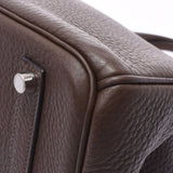 HERMES エルメス バーキン 35 カフェ シルバー金具 □M刻印(2009年頃) ユニセックス トリヨンクレマンス ハンドバッグ 新同 中古 銀蔵