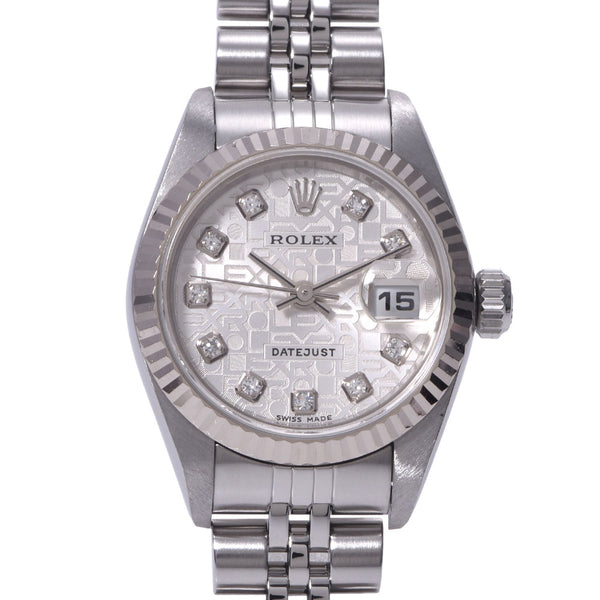 ROLEX Rolex Day Just 10P Diamond 79174G Women's SS / WG Watch Automatic Covered Computer Table A-Rank Used Sinkjo