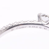 【Summer Selection Recommended】 Cartier Cartier Etanthel Du Cartier Half Eternity Ring Diamond 0.18ct E-VVS1-3EX # 47 7 Radies PT950 Platinum Ring / Ring A-Rank Used Sinkjo