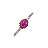 [Summer Selection 50,000 or less] Ruby 0.48ct Diamond 0.15ct 11 Ladies K18WG Ring / Ring A-Rank Used Sinkjo