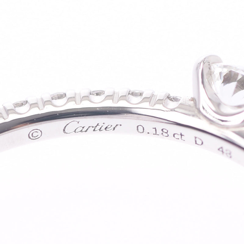 CARTIER CARTIER INTALITY CERUDUCTIER半永恒＃48钻石0.18CT E-VVS-3ex 7.5女士PT950铂戒指/环A级使用SILGRIN