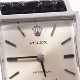 ROLEX ロレックス プレジション アンティーク 2639 レディース SS/革 腕時計 手巻き シルバー文字盤 ABランク 中古 銀蔵