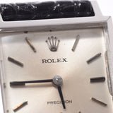 ROLEX Rolex Plexion Antique 2639 Women's SS / Leather Watch Hand-rolled Silver Shaver AB Rank Used Silver