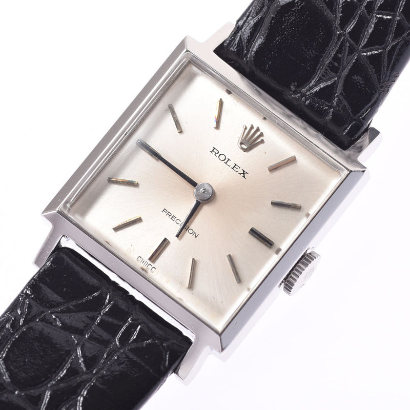 ROLEX Rolex Plexion Antique 2639 Women's SS / Leather Watch Hand-rolled Silver Shaver AB Rank Used Silver