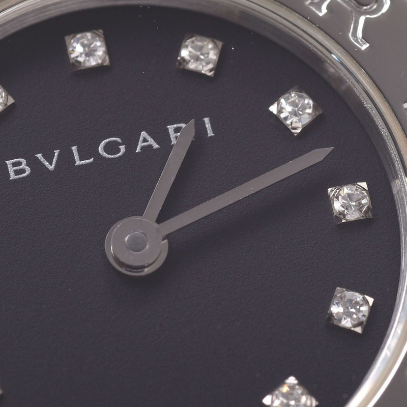 BVLGARI Bvlgari Bvlgari Bvlgari Bvlgari 23 12P diamond BB23SS ladies SS watch quartz black dial a rank second-hand silver