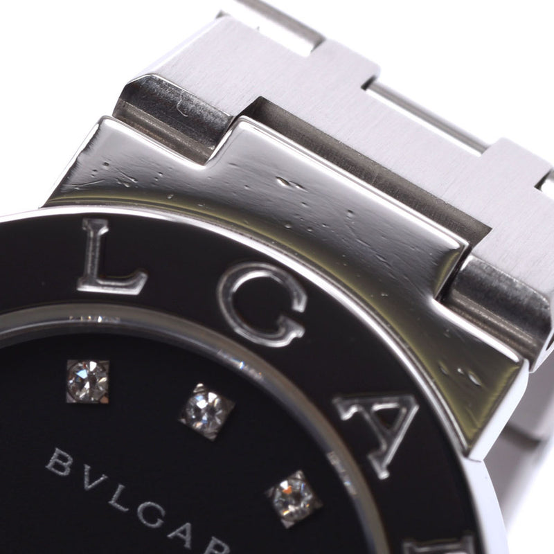 BVLGARI Bvlgari Bvlgari Bvlgari Bvlgari 23 12P diamond BB23SS ladies SS watch quartz black dial a rank second-hand silver