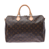 Louis Vuitton Louis Vuitton会标Speedy Bund Riere 35棕色M40392男女皆宜音乐帆布手提包B排名使用水池