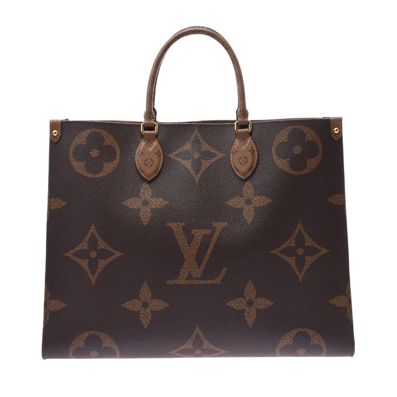 LOUIS VUITTON ルイヴィトン ジャイアントモノグラム オンザゴーGM リバース ブラウン M45320 ユニセックス モノグラムリバースキャンバス 2WAYバッグ Aランク 中古 銀蔵