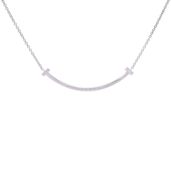 Tiffany＆Co。Tiffany T微笑女式K18WG /钻石项链A-Rank使用Silgrin