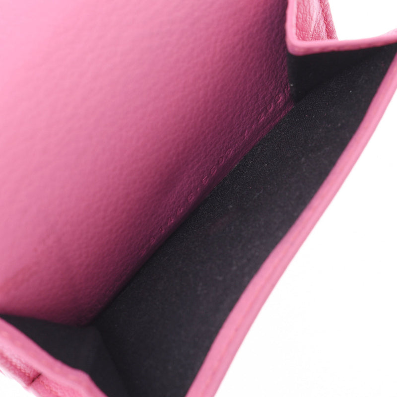 Balenciaga Valencia Paper Mini Wallet Pink 391446 Ladies Curf Three-folded wallet A-rank used Silgrin