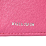 Balenciaga Valencia Paper Mini Wallet Pink 391446 Ladies Curf Three-folded wallet A-rank used Silgrin