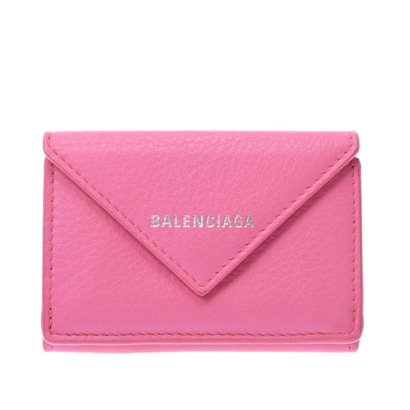 ★箱付★バレンシアガBALENCIAGAペーパーミニウォレット三つ折財布 ピンク