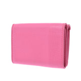 Balenciaga Valencia Paper Mini Wallet Pink 391446 Ladies Curf Three-folded wallet A-rank used Silgrin