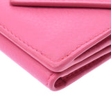 Balenciaga Valencia Paper Mini Wallet Pink 391446 Ladies Curf Three-folded wallet A-rank used Silgrin