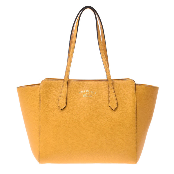 GUCCI Gucci Swing Tote Yellow 354408 Ladies Leather Tote Bag A-rank used Silgrin