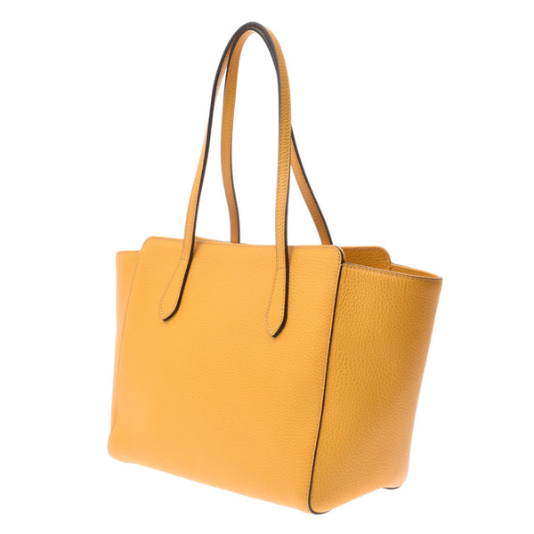 GUCCI Gucci Swing Tote Yellow 354408 Ladies Leather Tote Bag A-rank used Silgrin