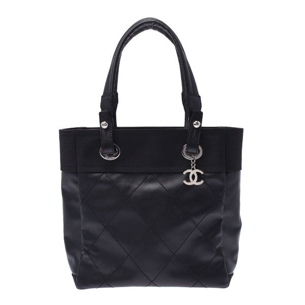 Chanel Chanel Parivi Litz Tote PM黑色女士帆布/皮革手提包新的Sanko