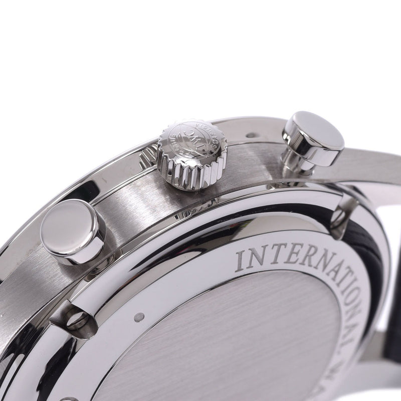 Iwc Schaffhausen Idabruishashuhausen Portogyze Chronograph 2019 Model Iw371446 Men's SS / Leather Watch Automatic Wrapped Silver Damage A-Rank Used Silver