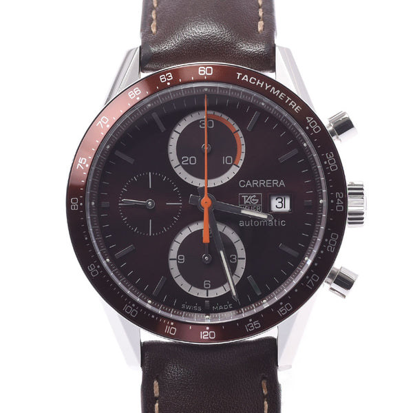 Tag Heuer Tag Heuer Carrera Back Skin CV2013.3 Men's SS / Leather Watch Automatic Current Brown Diagram AB Rank Used Silgrin