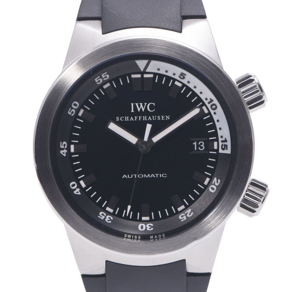 IWC SCHAFFHAUSEN Ida Blüsey, Schaffhausen, the Shahhausen Aqua Timer IW354807 Menz SS/Rubber wristwatch, automatic black, black, black, A-rank, used silver storehouse.