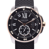 Cartier Cartier Calibril Du Cartier Diver W7100055 Men's SS / PG / Rubber Watch Automatic Wound Black Table A-Rank Used Sinkjo