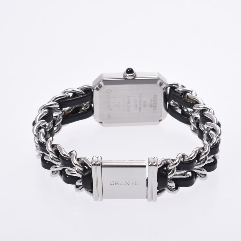 Chanel Plaid Mini Shoulder SS / Black Leather Watch