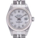 ROLEX Rolex Day Just 10P Diamond 79174G Women's SS / WG Watch Automatic Wound White Flight A-Rank Used Silgrin