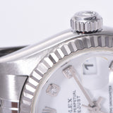 ROLEX Rolex Day Just 10P Diamond 79174G Women's SS / WG Watch Automatic Wound White Flight A-Rank Used Silgrin