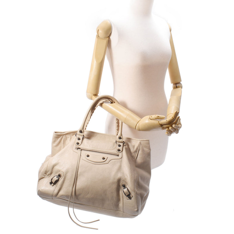 Balenciaga Valenciaga The Sunday Beige Women's Calaf Handbag B Rank Used Silgrin