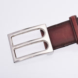 Berluti Berlutty 95cm Rouge Silver Fixtail Men's Leather Belt AB Rank Used Sinkjo