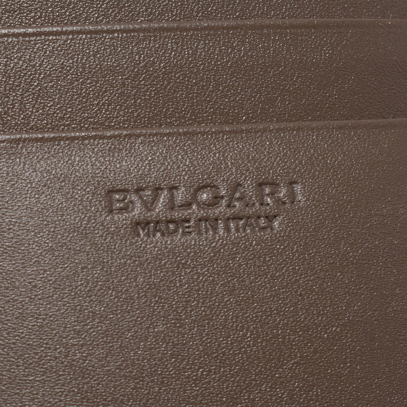 BVLGARI ブルガリ 二つ折り財布 青 シルバー金具 38648 メンズ カーフ 長財布 Aランク 中古 銀蔵