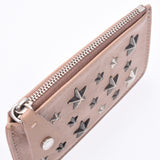 Jimmy Choo Jimmy Choo Key ring with coin purse Star Studs Pink Beige Unisex Calf Coin Case AB Rank Used Silgrin