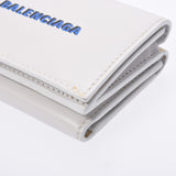 Balenciaga Valenciaga Cash Mini Compact Wallet White Unisex Curf Three Folded Wallets B Rank Used Silgrin