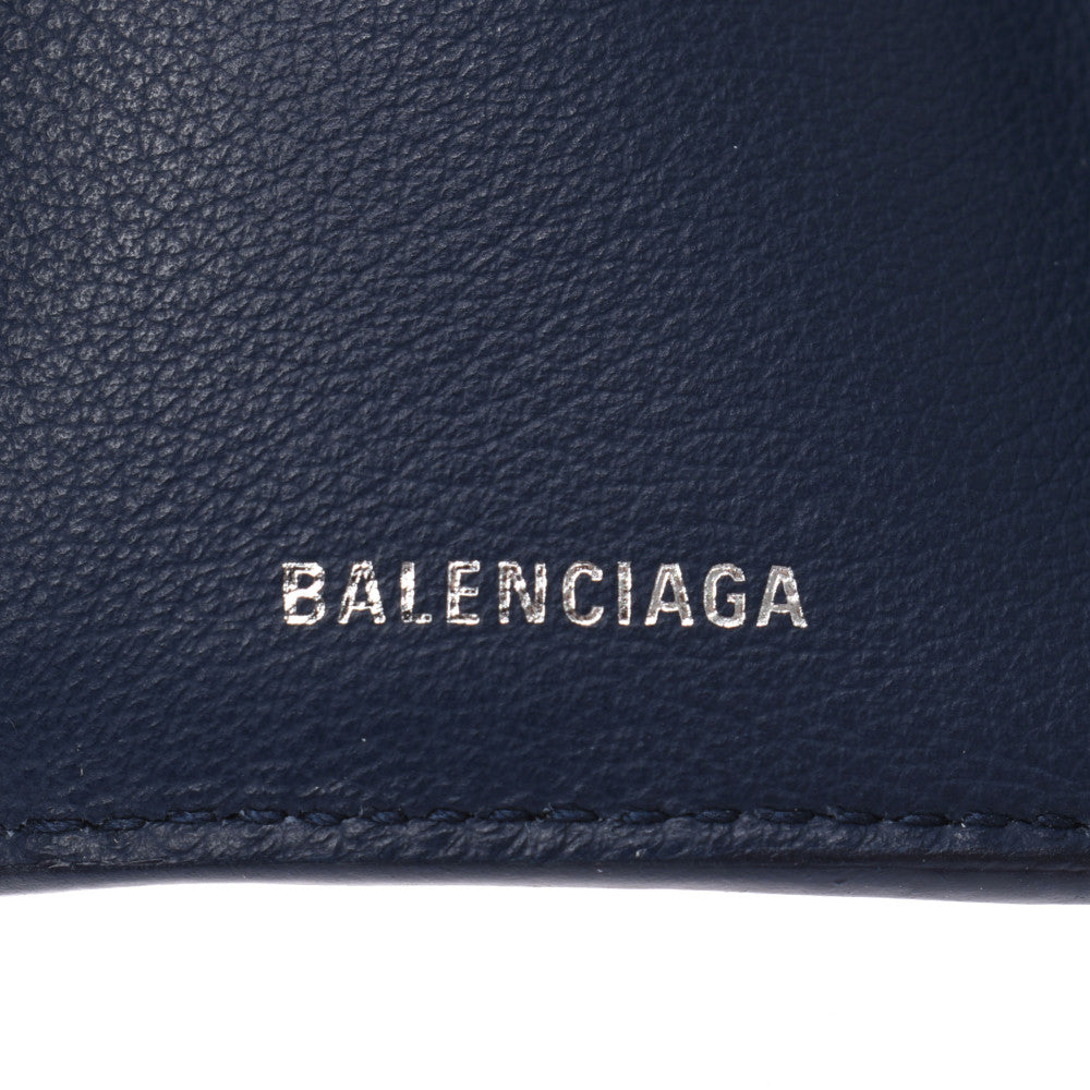 BALENCIAGA バレンシアガ ペーパーミニウォレット 紺 391446 レディース カーフ 三つ折り財布 ABランク 中古 -  Imsohooked